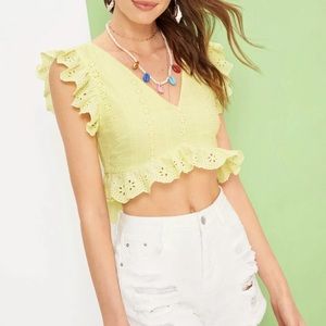 Shein Yellow Crop Top